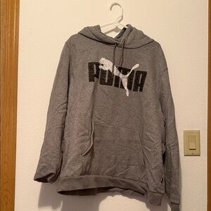 Puma Gray Pullover Hoodie with Logo